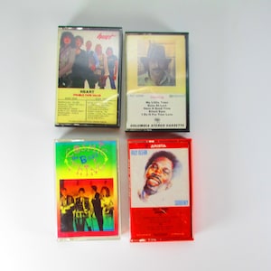 Lote misto de fitas cassete de música rock dos anos 80 Conjunto de 4 B-52's Heart Billy Ocean Santana