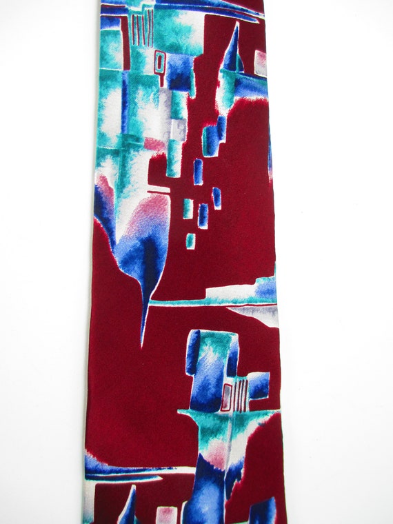 Pierre Cardin Silk Tie Maroon Vintage - image 3