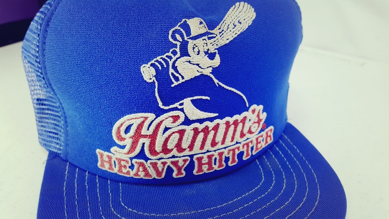 Hamm/'s Beer Vintage Blue Trucker Hat Blue