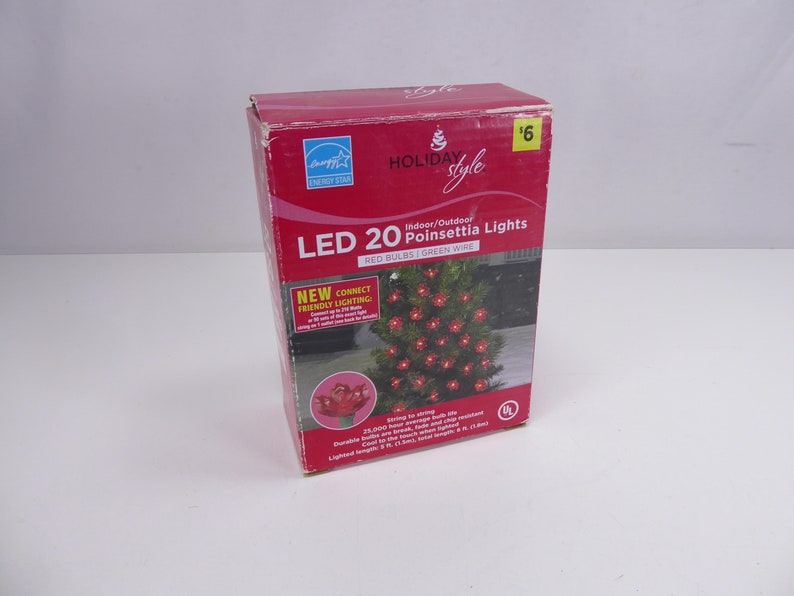 Poinsettia String Lights LED 20 Indoor Outdoor Energy Star Etsy UK