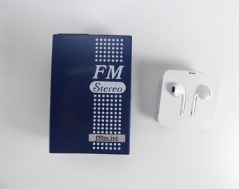 Starlite FM Stereoradio med Hörlurar Bältesklämma Blå Fungerande Vintage