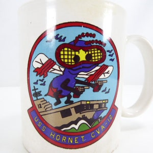 USS Hornet CVA-12 WWII attack aircraft carrier vintage coffee mug