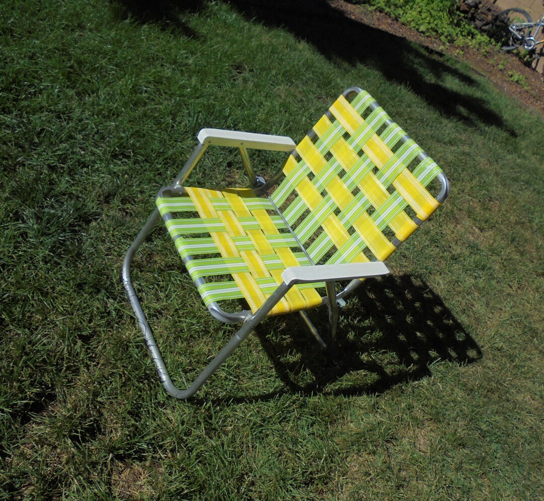 Lawn Chair Folding Chair Aluminum Frame Yellow Green Lawn Chair All New