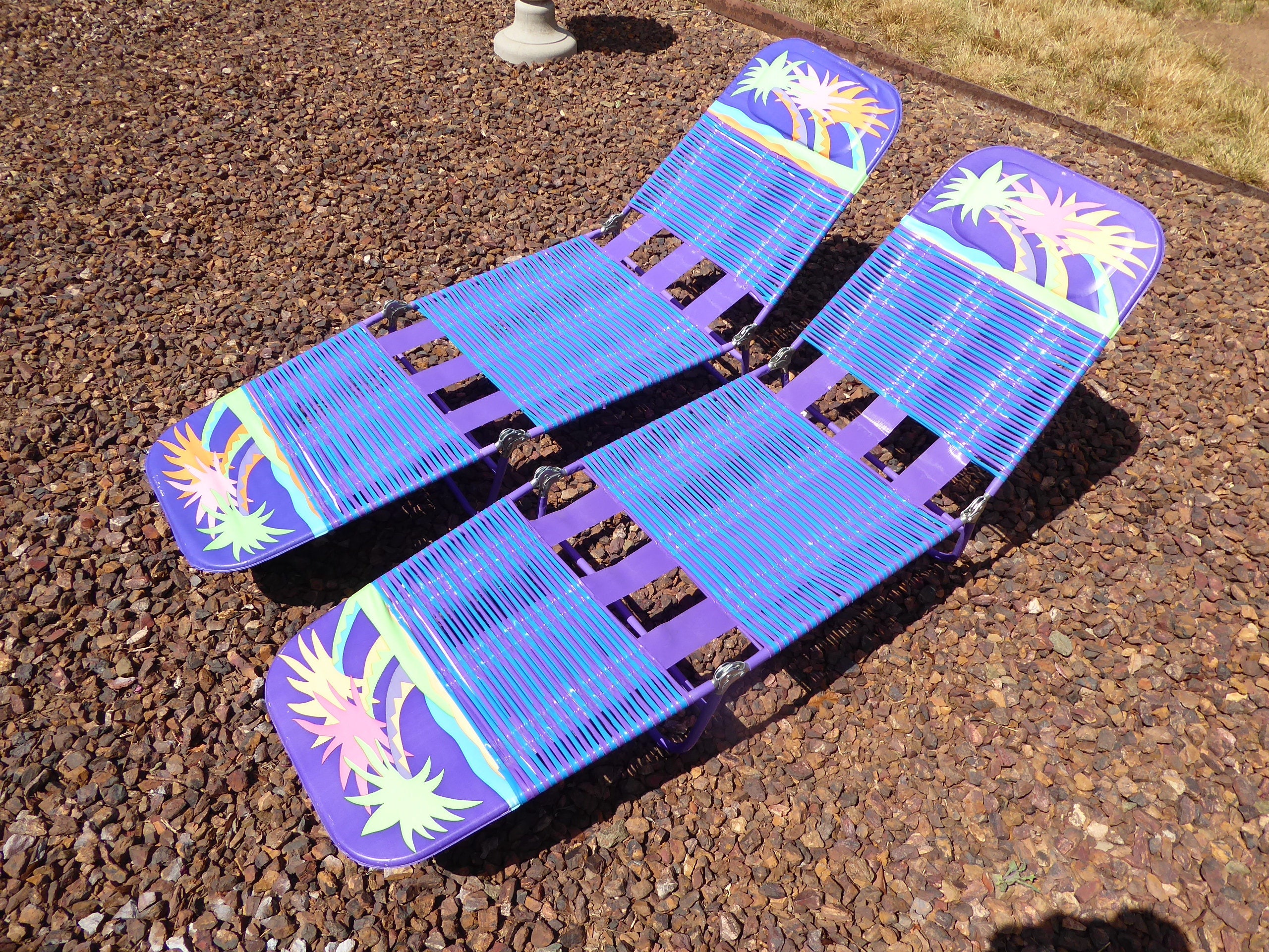 Buy 2 Beautiful Vinyl jelly Lounge Chairs Folding Purple Retro Pool Patio Online in India Etsy