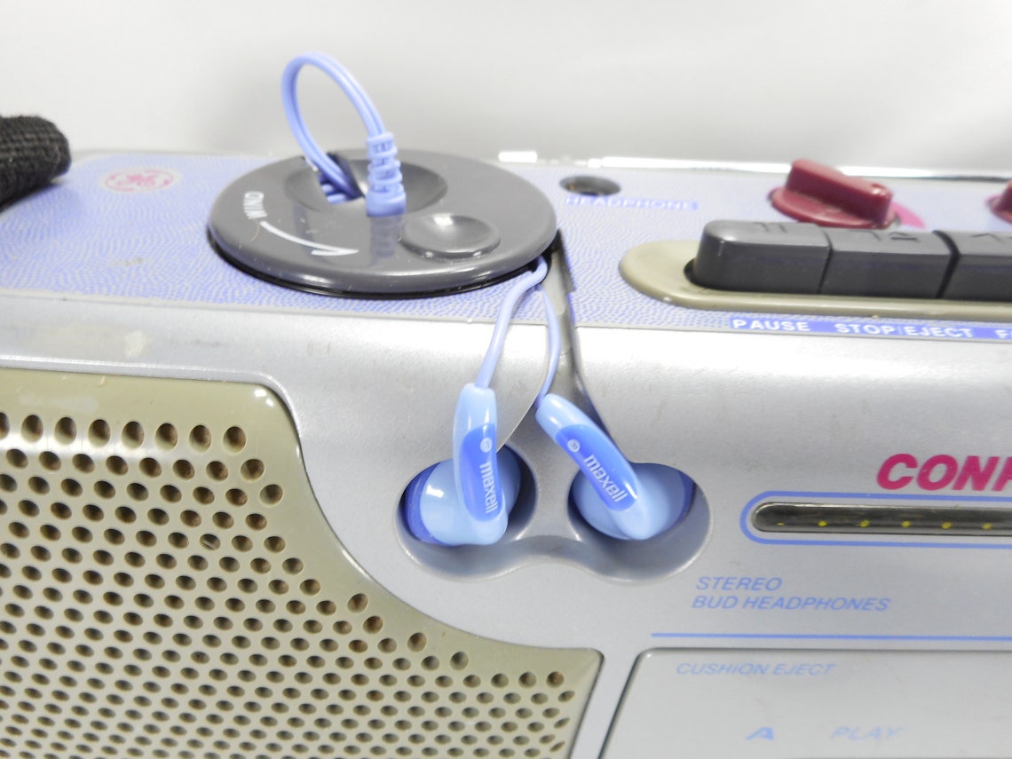 GE Boombox Duel Cassette Confetti Blue Pink Retro 35615A Free Etsy