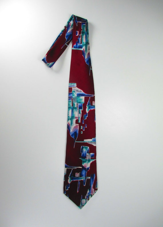 Pierre Cardin Silk Tie Maroon Vintage - image 2