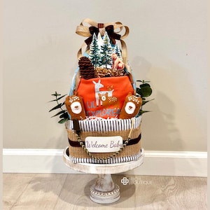 Forest Animals Diaper Cake, Woodland baby shower, Woodland diaper cake, Baby bear diaper cake, Baby bear baby shower, Baby shower gift