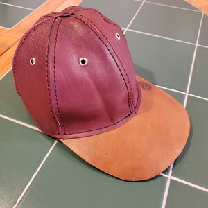 Leather Ball Cap. Handcrafted