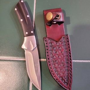 Leather Knife Sheath with Knife. Handcrafted