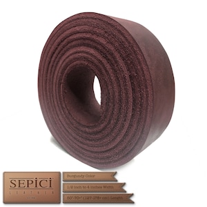 Burgundy Latigo Leather Belt Strap, Sepici Leather, 10/12 Oz