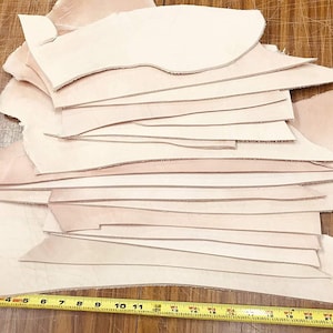 7-10 oz. thick, Veg-tanned tooling leather scraps, 2 lbs. packs