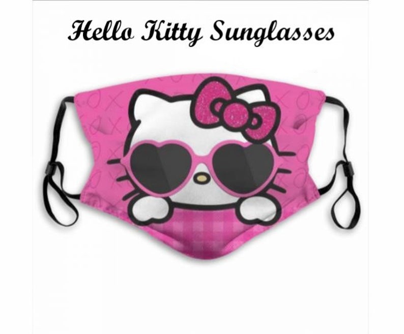Hello Kitty Face Mask Double Layer w/Filter Pocket and 2 Etsy