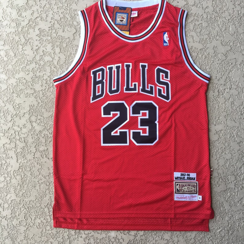 Michael Jordan 23 Red Jersey Stitched Letters & Numbers | Etsy