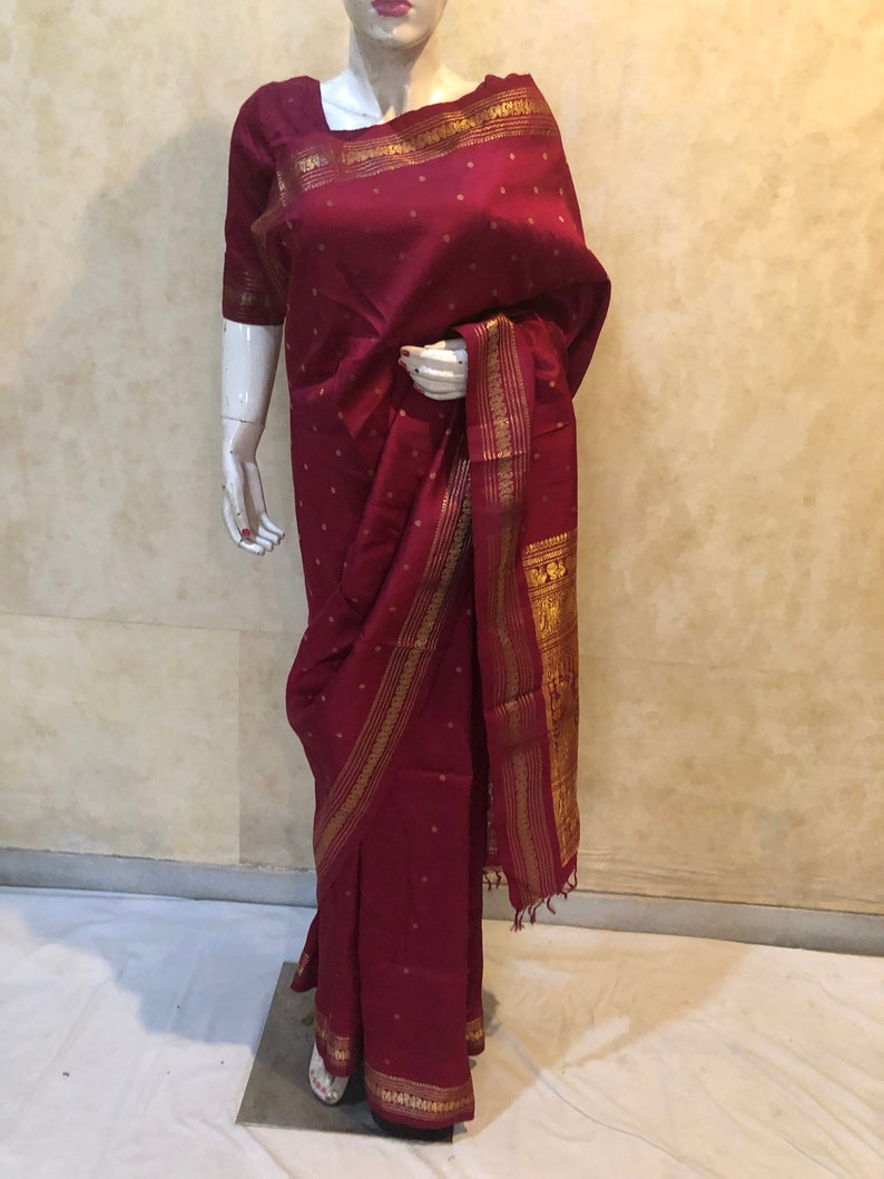 Ropa Para Mujer Antique Vintage Green Sari Pearlwork Saree Pure