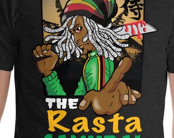 Rasta Samurai t-shirt Jamaica tshirt caribbean t shirt Jamaica