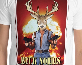 T-Shirt Deer Funny Deer Tshirt Chuck Norris Graphic Tee Hunting t shirt funny deer hunting t shirt