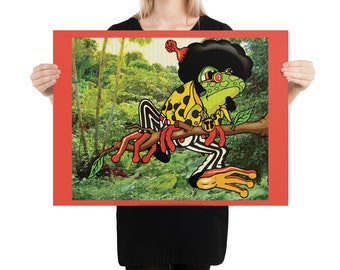 Robbie Rebeat the Tree frog Poster, available in 3 different sizes. Great for mom dad children and any room in the house