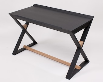 TiME table, writing desk, make-up table, black, oak