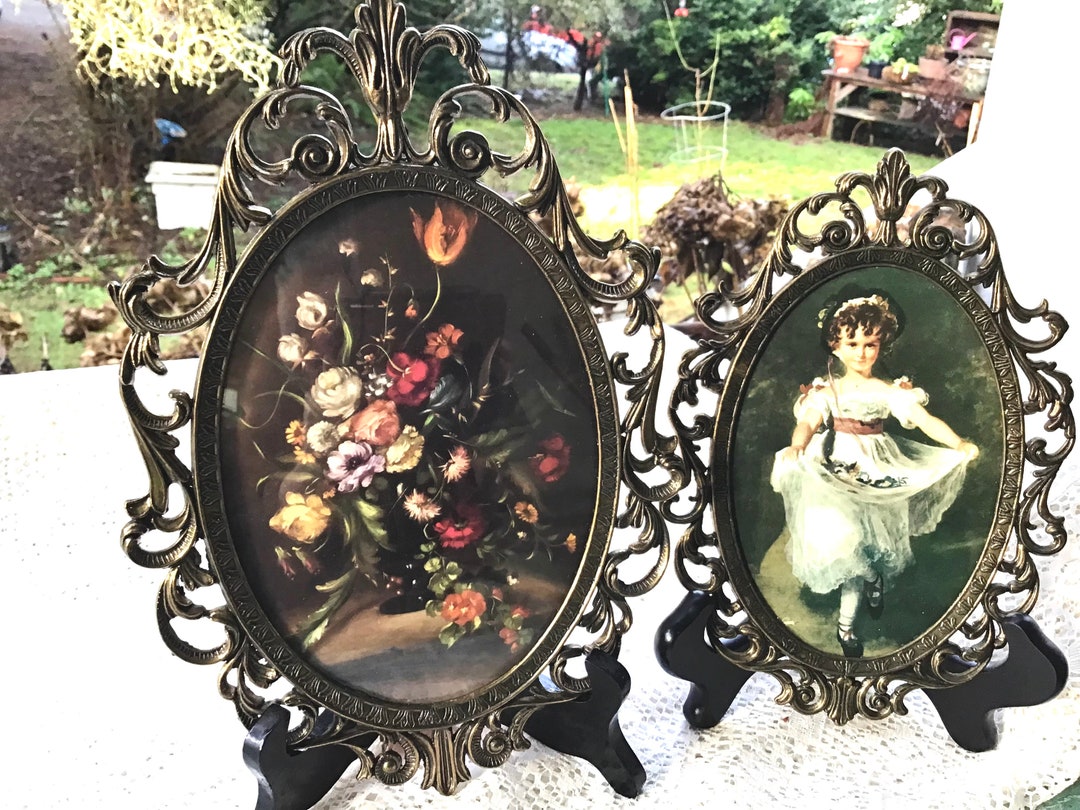 Oval Metal Framed Wall Art Made in Italy Etsy