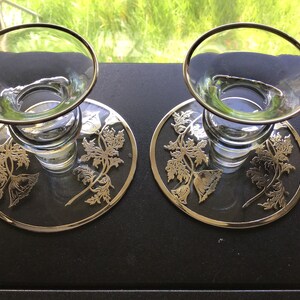Silver Overlay Candle Holders Silver City