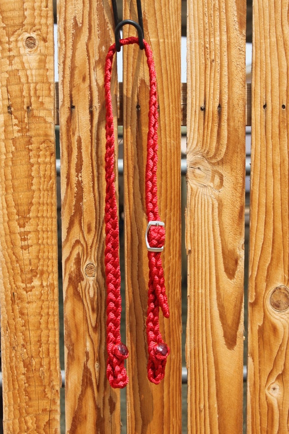 Licol Pour Cheval En Ruban Tressé Ultra Résistant Avec Protection Nez, Bleu, Taille Cheval, Fait Aux USA