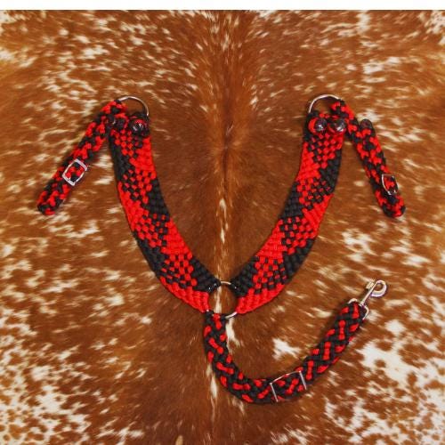 Collier Mammaire Mule Tape Blanc Avec Tirettes En Cuir | Neuf | équitation