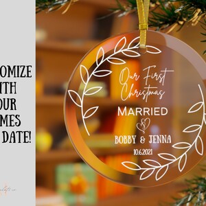 First Christmas Married Ornament Newlywed Gift Mr & Mrs Christmas Ornament Personalized Mr Mrs Wedding Ornament Wedding Gift Keepsake