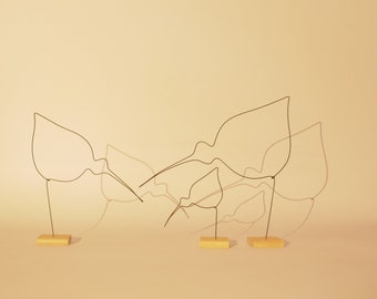 Bird long beak wire annealed sculpture silhouette gift kiwi