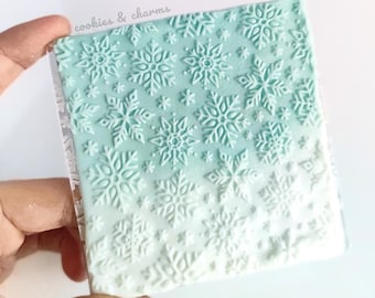 sneeuwvlokpatroon, patroon kerstman rendierstad, patroon kerstversiering fondantstempel, textuurmat popembosser | Textuurvel klei