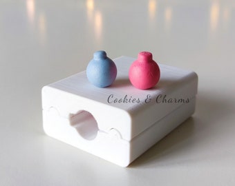 Adorno de bola redonda de arcilla polimérica con rodillo de cuentas y cortador a juego, rodillo de fondant de una sola fila, herramienta para arcilla polimérica, herramienta para hacer cuentas