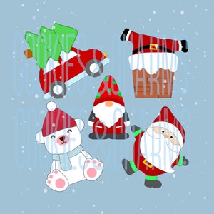 Christmas Cookie Cutter | Santa Claus, Gnome, Chimney Santa, Car with Christmas Tree, Bear | Fondant cutter, Cookie embosser, cookie stamp
