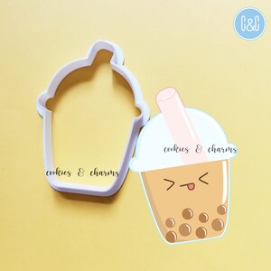 Bubble tea Boba Milk Tea Coffee Cup Cookie Cutter, fondant cutter, cookie stamp, imprint, embosser