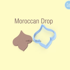 Set of 3 Moroccan Drop Polymer Clay Shape Cutter, clay supplies,  earring cutter, fondant cutter