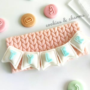 Impresión en relieve de letras y números con fuente de alfabeto en 3D para fondant, pasta de goma, galletas, cupcakes, arcilla y cerámica