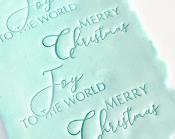 Merry Christmas-lettertypestempel | Fondant, gompasta, koekje, cupcake, cake, polymeerklei, aardewerk kerstembosserpers