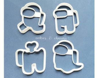 Among Us Crewmate Cookie Cutter with Imprint | Crewmate, Running Crewmate, Dead Crewmate, Ghost Crewmate Fondant Cutter, Biscuit Cutter