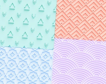 Polymer Clay Muster Textur Matte | Textur-Blatt | Geometrische Art Deco Fondant Stempel, Textur Matte 3D Pop Embosser