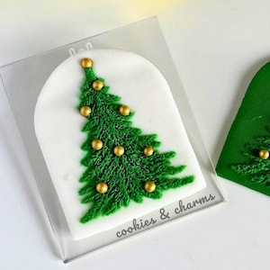 Motivo albero invernale, timbro per fondente natalizio, tappetino per texture, goffratura a rilievo / foglio per texture di argilla