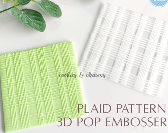 Plaid, Hexagon, Circles Pattern Fondant Stamp, Texture Mat Pop Embosser | Polymer Clay Texture Sheet