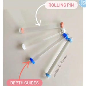 Juego de rodillo sólido de arcilla polimérica y guías de profundidad / Herramienta de arcilla polimérica, suministros de arcilla, guía de espesor y profundidad, rodillo sólido de acrílico