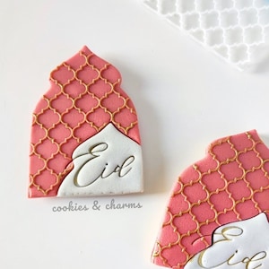 Eid Moroccan Quatrefoil Pattern Fondant Stamp Polymer Clay Texture Mat / Foglio Texture / Islam Hari Raya, Ramadan 3D Pop Embosser