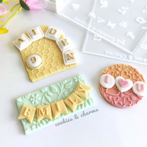 Impresión en relieve de letras y números para máquina de escribir, fondant, pasta de goma, galletas, cupcakes, arcilla y cerámica