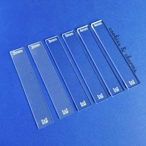 Acrylic Depth Guides for Polymer Clay, Fondant, Cookie dough | Thickness Guide