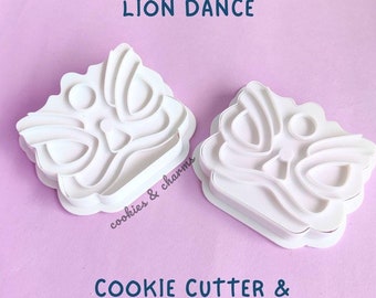 Lion Dance Head Cookie Cutter and Embosser | Chinese New Year, Lunar New Year Cutter