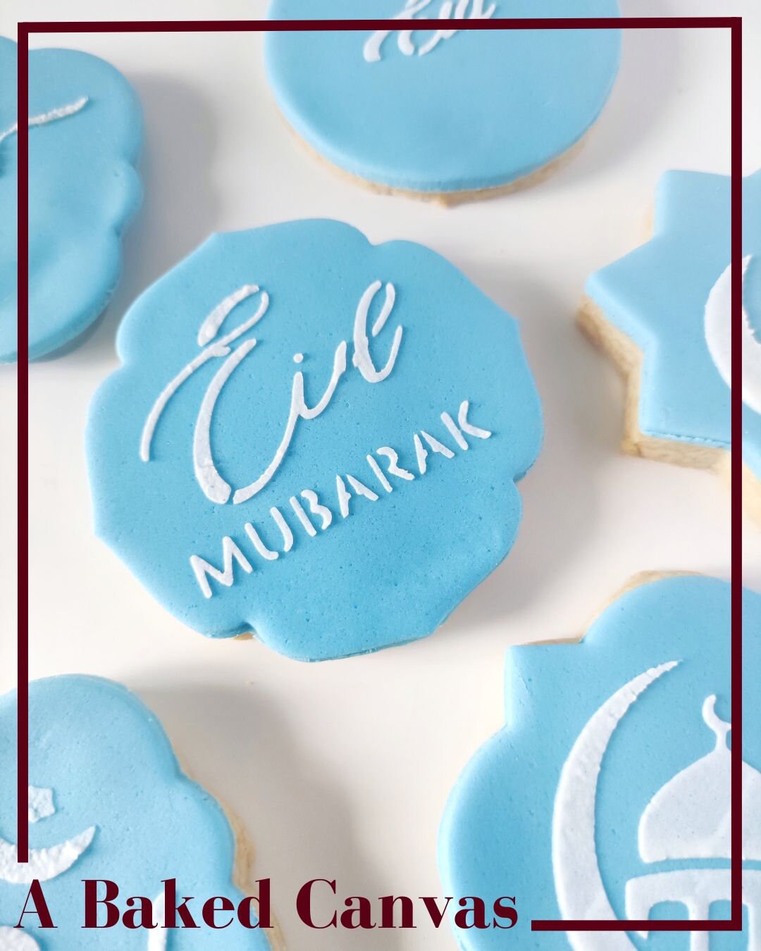 Eetbare Print Eid Mubarak Blauw Cupcakes - 5cm