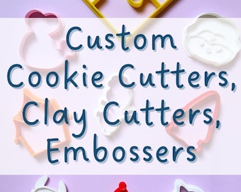 Sello de grabado en relieve para cortador de galletas personalizado, cortador de arcilla, molde de impresión para cortador de fondant / molde de corte personalizado
