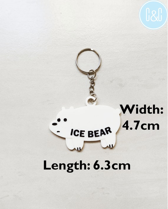 WE BARE BEARS KEYRING Handbag Charm Gift ICE BEAR GRIZZLY PANDA STACK