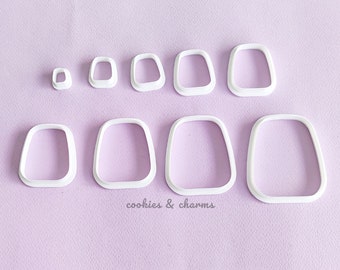 Geometric Shape Clay Cutter SET, Polymer clay shape cutter, clay supplies, earring cutter, fondant cutter, fat rectangle shape