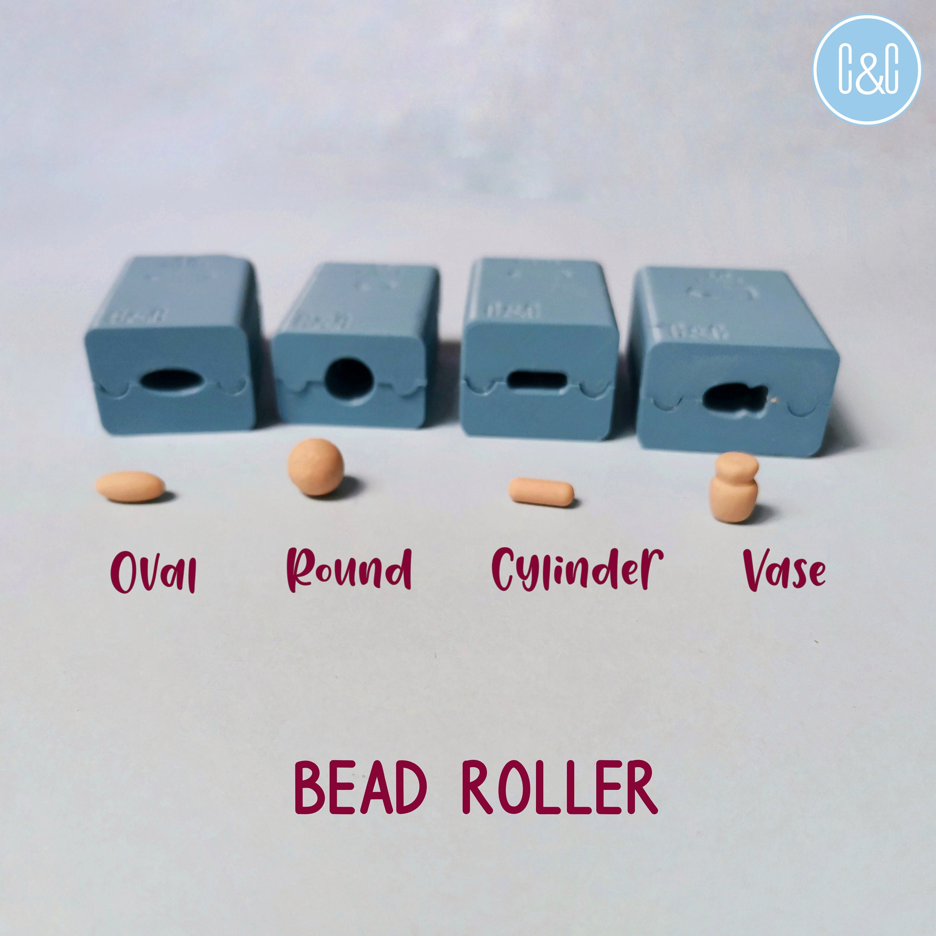 Polymer Clay Bead Roller Fondant Roller Oval, Round, Cylinder, Vase Shape  Single Row Polymer Clay Tool, Bead Making Tool, Clay Supplies 