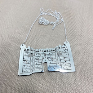 Damascus Gate Of Jerusalem Hand Made Silver Pendant